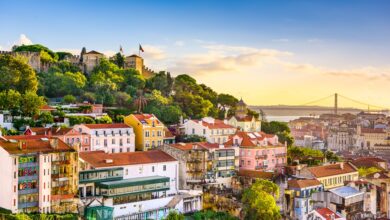 Lisbon,,Portugal,Skyline,At,Sao,Jorge,Castle,In,The,Afternoon.