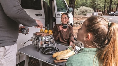 Petromax Atago Gas Grill is ideal for van life cooking