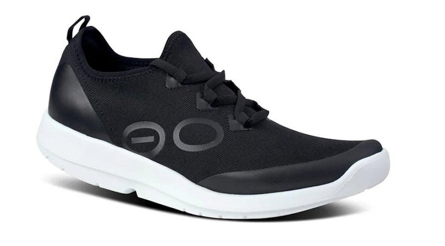 OOFOS Men's OOmg Sport Lace Shoe - White Black