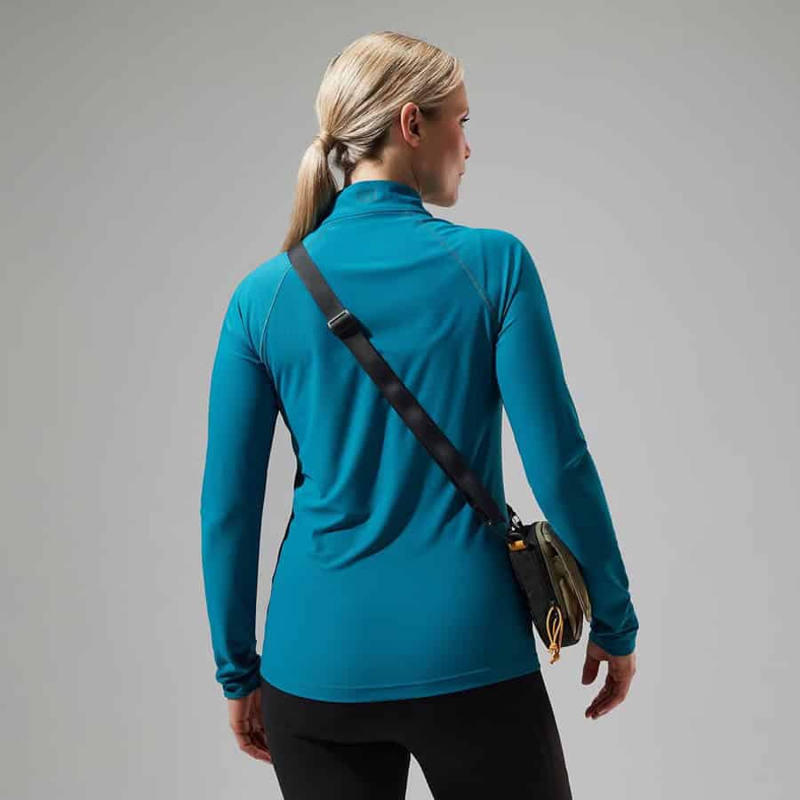 Berghaus Women's 24 7 Half Zip Long Sleeve Tech Tee – Turquoise 3