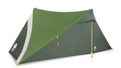 Lightweight outdoor camping tent for backpacking and hiking adventures.
