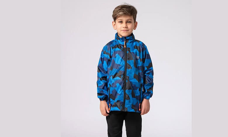 Mac in a Sac Origin Mini Packable Waterproof Kids Jacket - Blue Camo