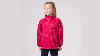 Mac in a Sac Origin Mini Packable Waterproof Kids Jacket - Pink Camo Tonal Zip
