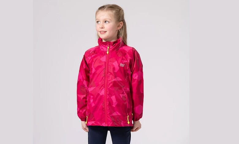 Mac in a Sac Origin Mini Packable Waterproof Kids Jacket - Pink Camo Tonal Zip