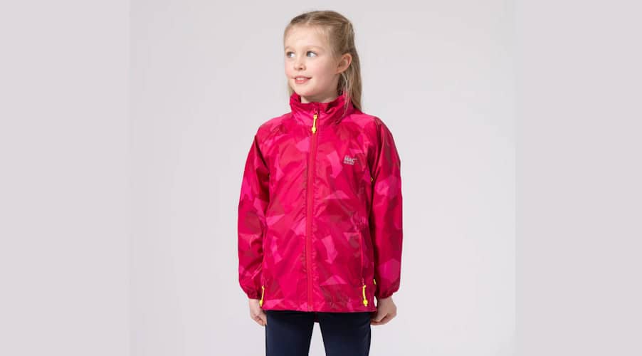 Mac in a Sac Origin Mini Packable Waterproof Kids Jacket - Pink Camo Tonal Zip