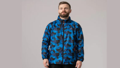 Mac in a Sac Origin Packable Waterproof Jacket - Blue Camo Tonal Zip