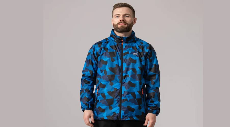 Mac in a Sac Origin Packable Waterproof Jacket - Blue Camo Tonal Zip