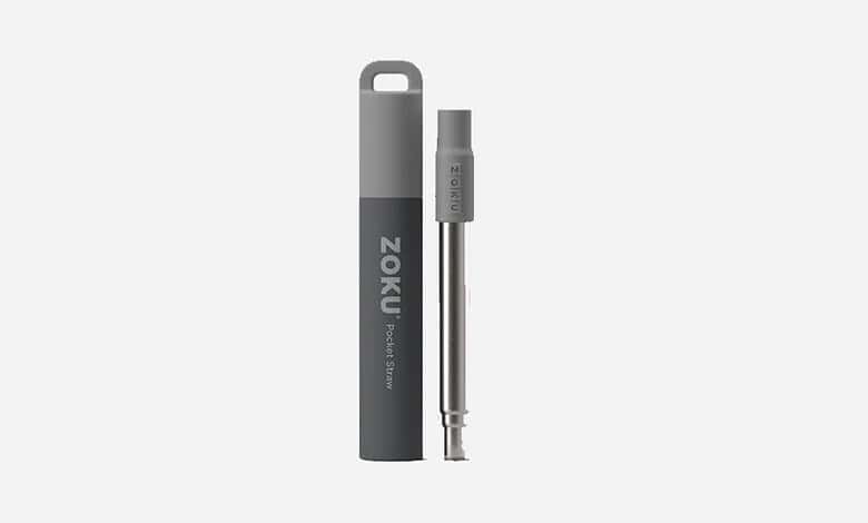 Zoku Two Tone Pocket Straw – Grey