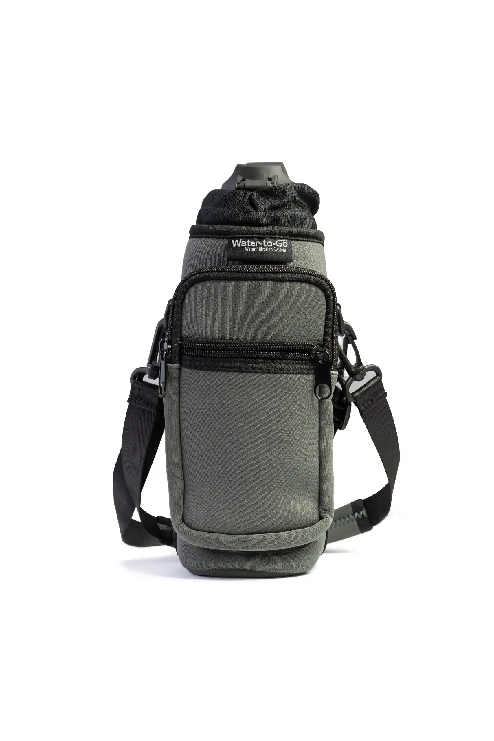 Waterproof outdoor camera bag with multiple compartments and adjustable strap for hiking and camping.