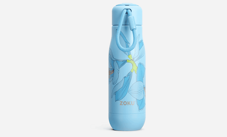 Zoku 12oz Stainless Steel Bottle - Sky Lily