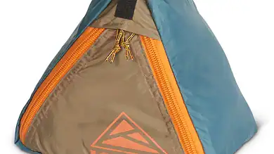 Water-resistant, lightweight outdoor gear bag with orange zip details and KEIT logo. Durable for camping and hiking accessories.