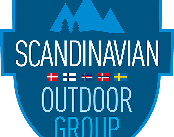 1. Scandinavian outdoor group logo with flags of Denmark, Finland, Norway, Iceland, Sweden.