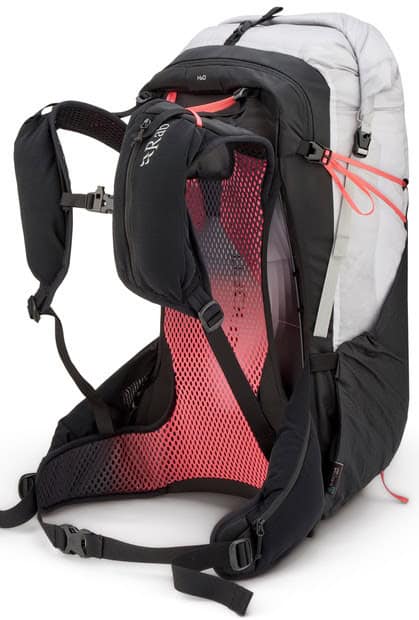 Hiking backpack with hydration system, ideal for outdoor adventures and trail walking.