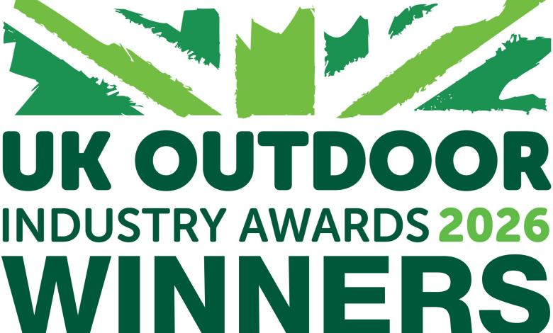 Award-winning outdoor gear at UK Outdoor Industry Awards 2026 celebration.