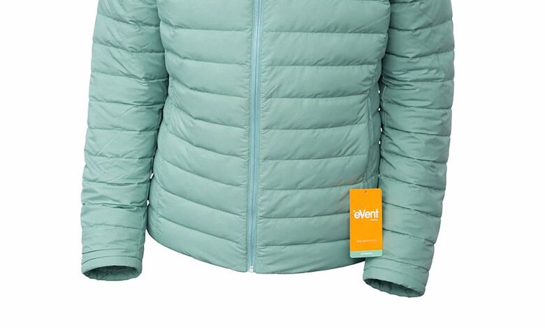 Outdoor Insight eVent moisture management down jacket for outdoor performance.