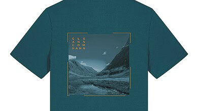 Mountain landscape T-shirt with outdoor adventure design.