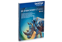 Brightly coloured embroidery kit featuring a geometric rhinoceros design for creative outdoor enthus.