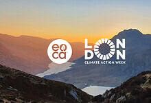 Sunset over mountains during London Climate Action Week 2026.