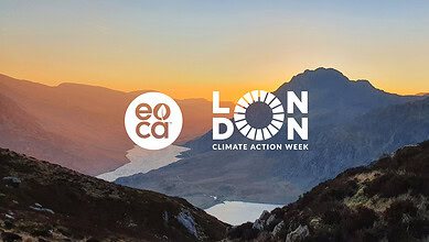 Sunset over mountains during London Climate Action Week 2026.