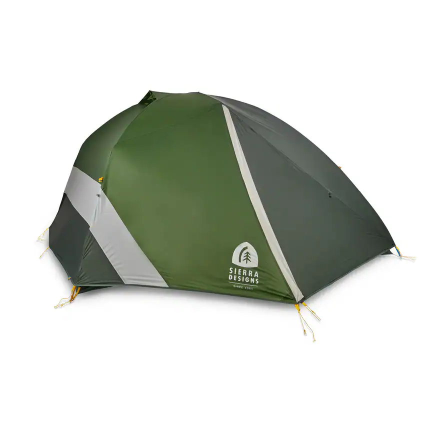 Compact Sierra Designs outdoor camping tent for backpacking and hiking trips.