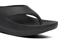 Black men's outdoor sandal with ergonomic design and cushioned sole.