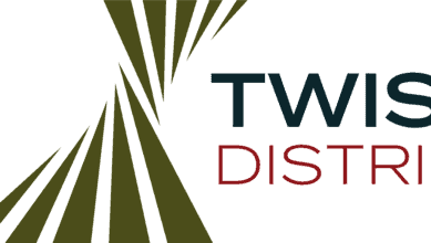 Twist Distribution logo with green and black design elements.