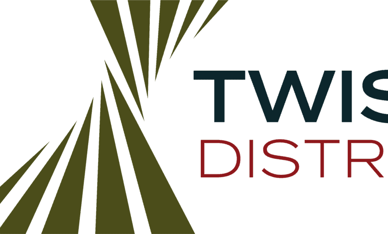 Twist Distribution logo with green and black design elements.