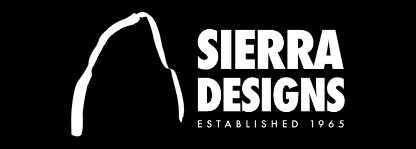 Sierra Designs logo on outdoor gear with mountain outline.